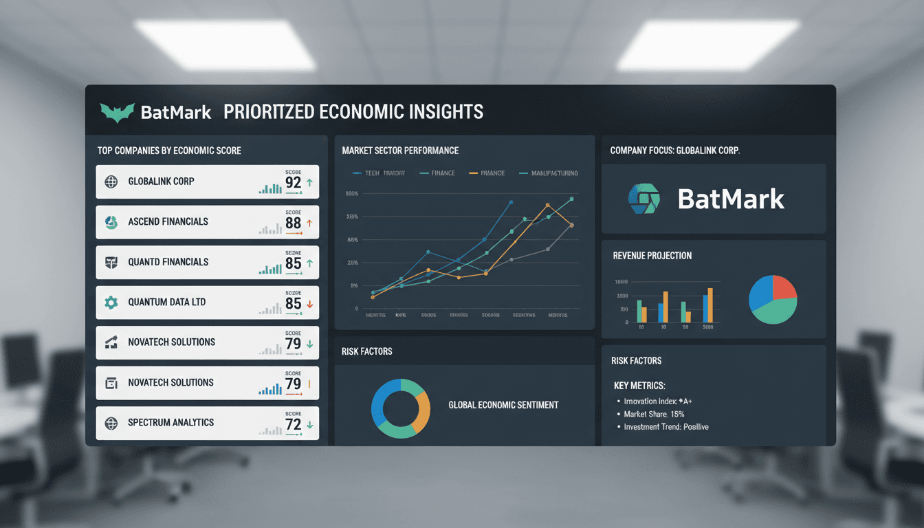 BatMark dashboard showing prioritized company list with scoring metrics